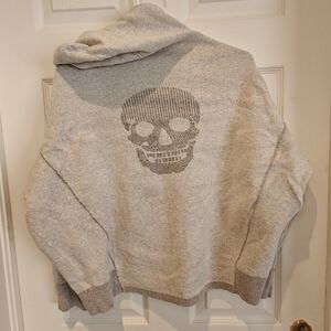 SKULL CASHMERE Gray Knit Pullover Hoodie